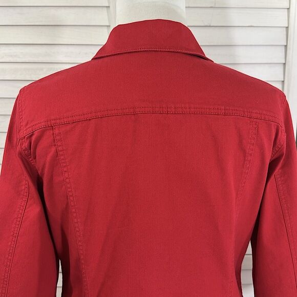 Talbots Classic Red Denim Jacket Size LP NWOT - Picture 7 of 14